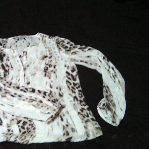 Jennifer Lopez Animal Print Studded Blouse